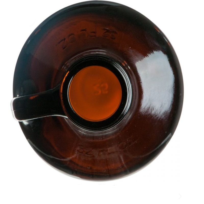 32oz Amber Boston Round Glass Bottle