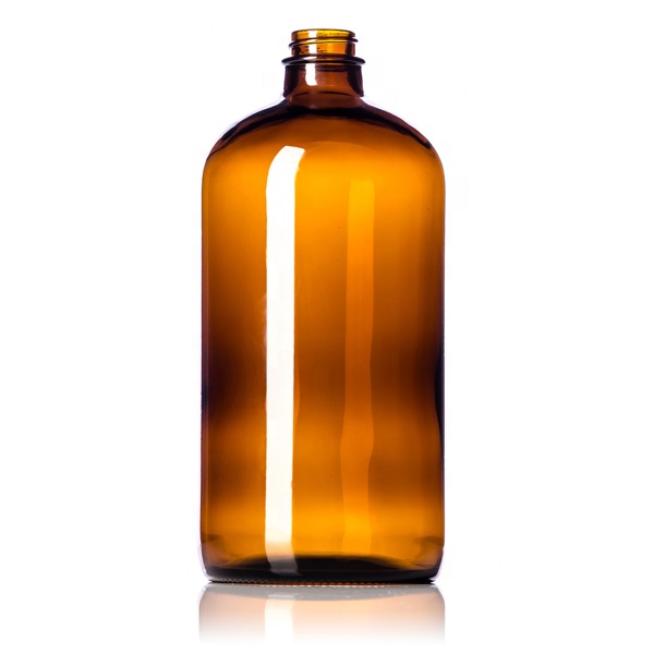 32oz Amber Glass Bottle Boston Round Essential Oil Bottles