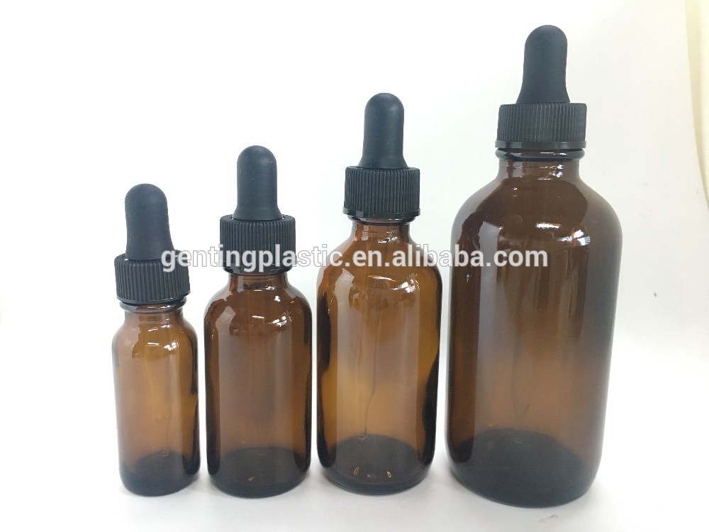 32oz Amber Glass Bottle Boston Round Essential Oil Bottles