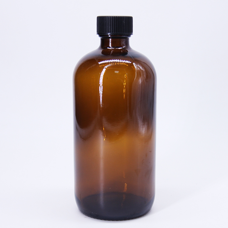 32oz Boston Round Clear Glass Growler with Phenolic Poly Cone Insert Caps