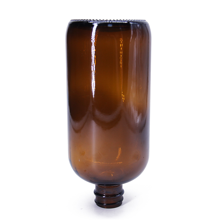 32oz Boston Round Clear Glass Growler with Phenolic Poly Cone Insert Caps