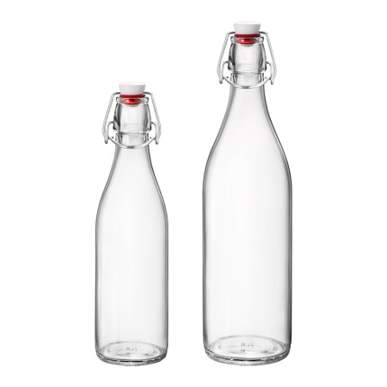 32oz Clear Glass Bottles With Stopper For Home Brewing Beer Kombucha Kefir & Airtight Silicone Seal
