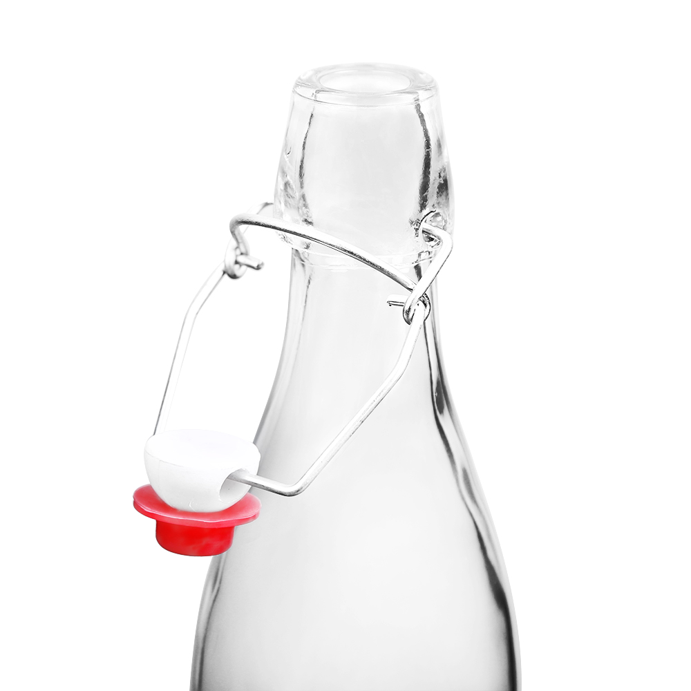 32oz Clear Glass Bottles With Stopper For Home Brewing Beer Kombucha Kefir & Airtight Silicone Seal