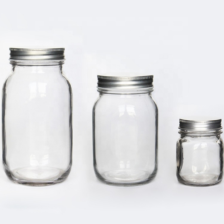 32oz Large capacity Clear Wide Mouth Mason Jars 1000ml  Glass Mason Jars with screw lid