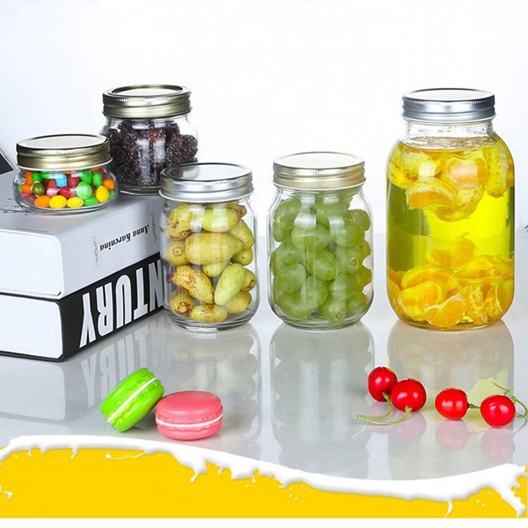 32oz Large capacity Clear Wide Mouth Mason Jars 1000ml Glass Mason Jars with screw lid