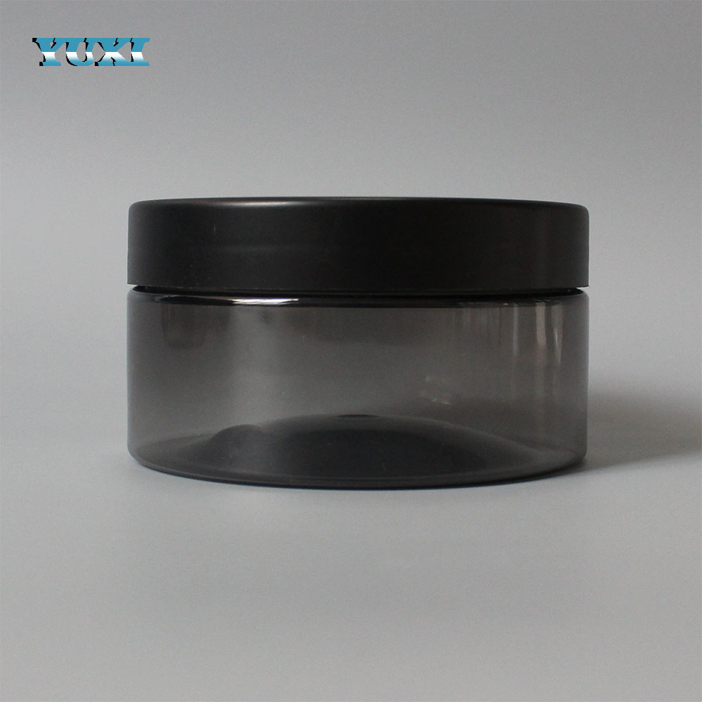 32oz custom large clear plastic cookie jars with aluminum lids