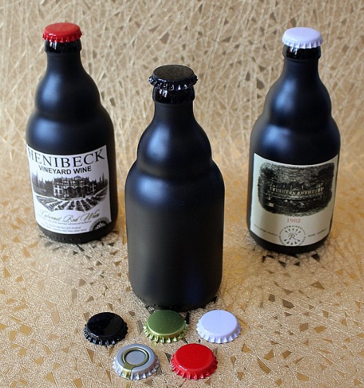 330 ml frosting black White bear custom wine beer bottle empty wine bottle