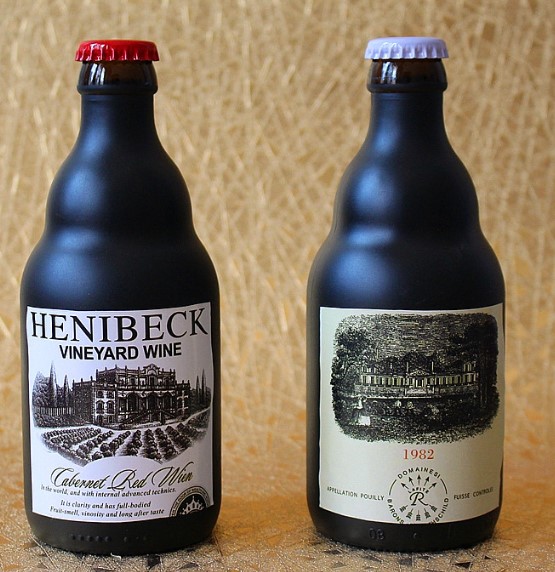 330 ml frosting black White bear custom wine beer bottle empty wine bottle