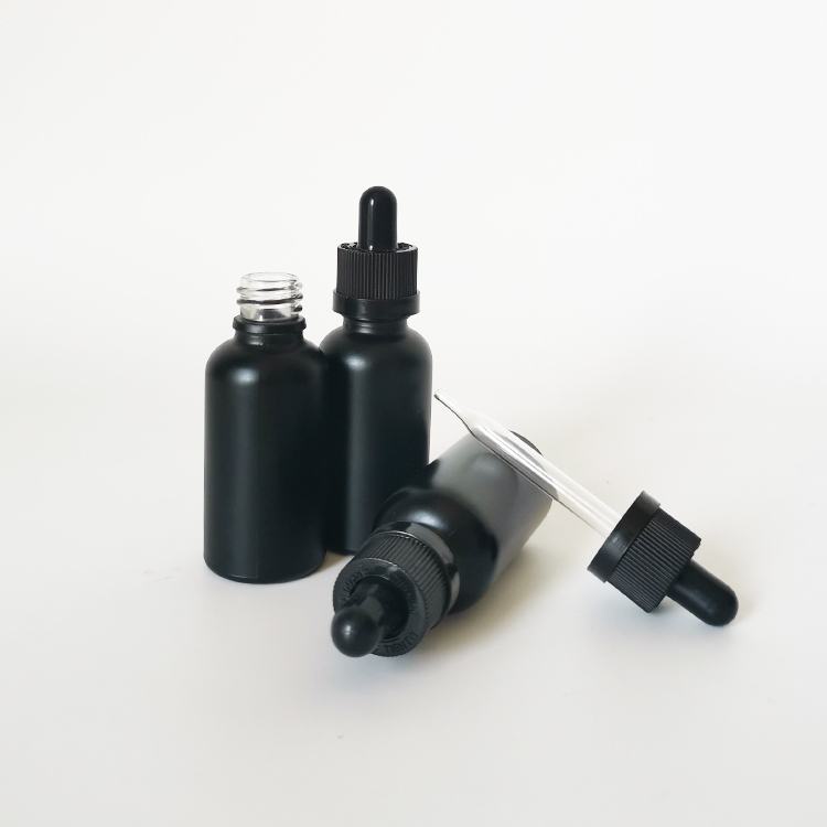 330 pcs Frosted Matte black 30ml 1oz tincture bottles glass dropper serum bottle