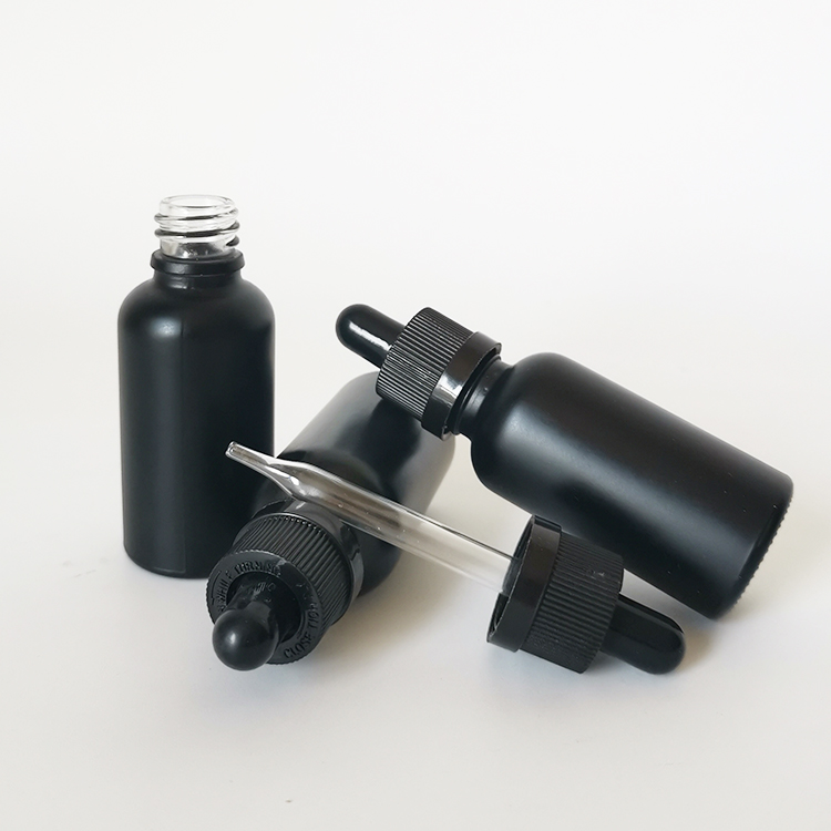 330 pcs Frosted Matte black 30ml 1oz tincture bottles glass dropper serum bottle