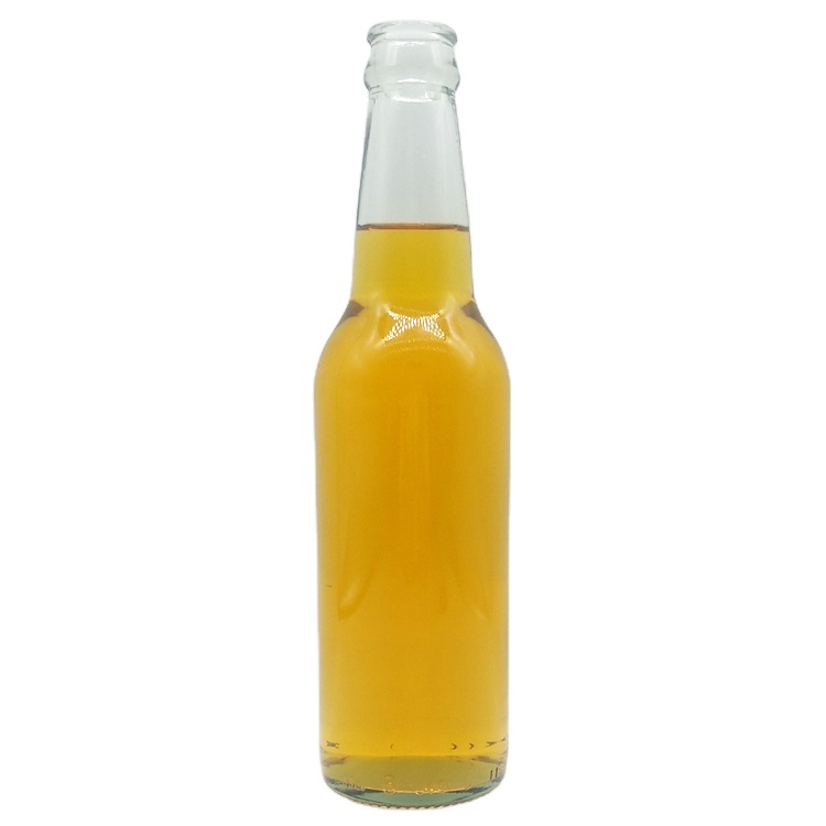 330ml 33CL clear long neck glass beer bottle with crown lid wholesale
