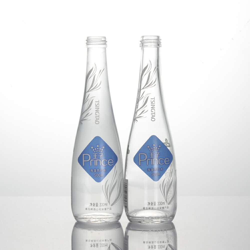 330ml 33cl 750ml 75cl soda mineral bottled water glass bottle with 28mm ropp caps