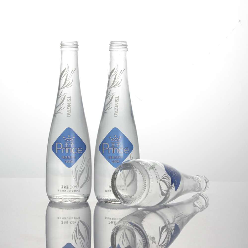 330ml 33cl 750ml 75cl soda mineral bottled water glass bottle with 28mm ropp caps