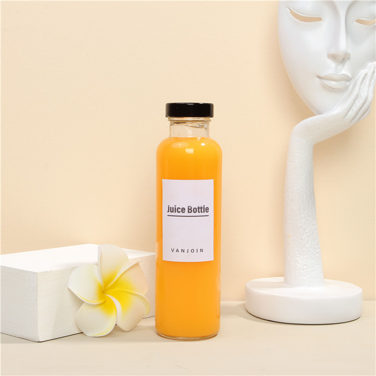 330ml 500ml Empty Clear Round Glass Beverage Cold Pressed Juice Bottles Wholesale