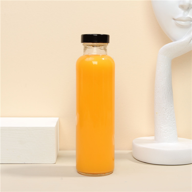 330ml 500ml Empty Clear Round Glass Beverage Cold Pressed Juice Bottles Wholesale