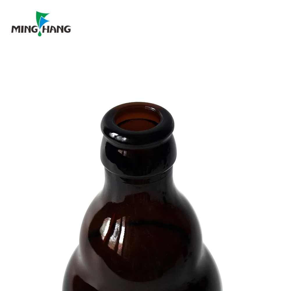 330ml 500ml Matte Black Frosted Glass Beer Bottles With Crown Metal Cap