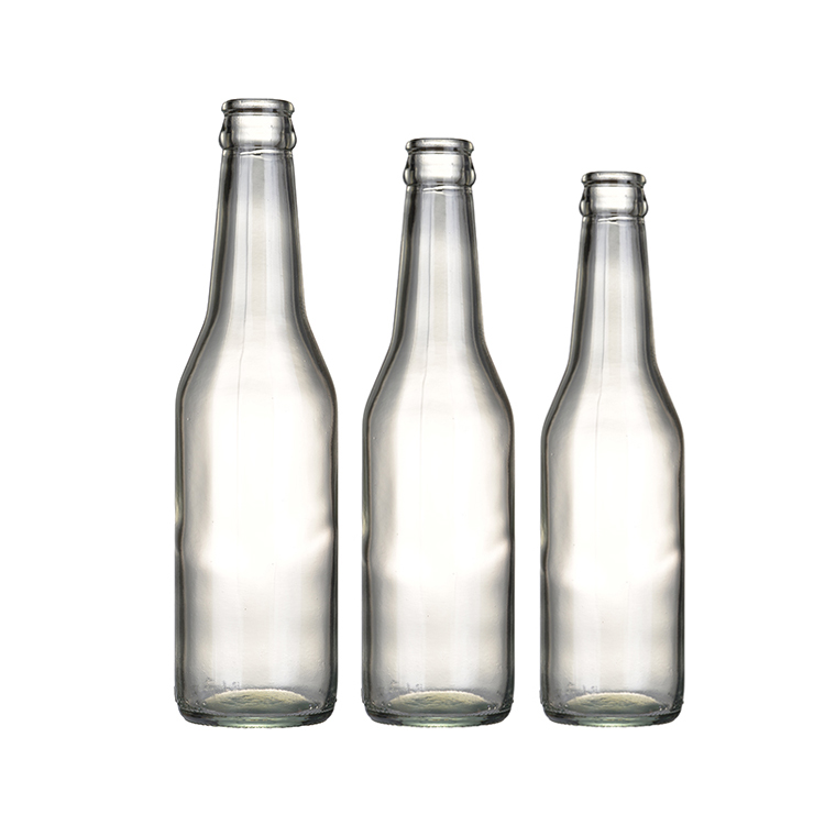 330ml 500ml transparent blue green amber beer glass bottle