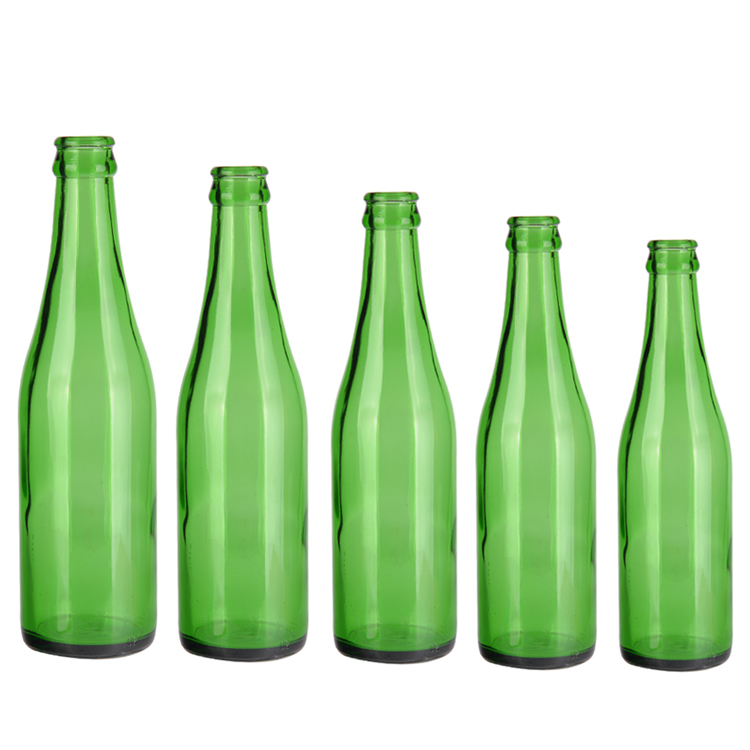 330ml 500ml transparent blue green amber beer glass bottle