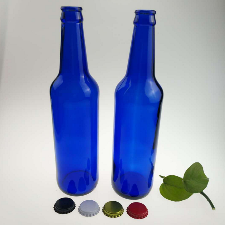 330ml 750ml cobalt liquor wine bottles round shape blue glass beer bottle