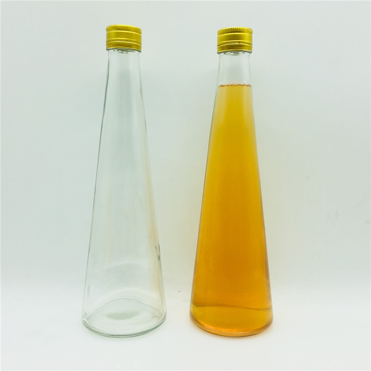 330ml Conical glass bottle for kombucha Carbonated drinks bottle with aluminium lid