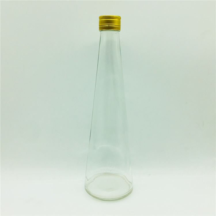 330ml Conical glass bottle for kombucha Carbonated drinks bottle with aluminium lid