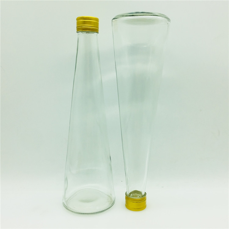 330ml Conical glass bottle for kombucha Carbonated drinks bottle with aluminium lid