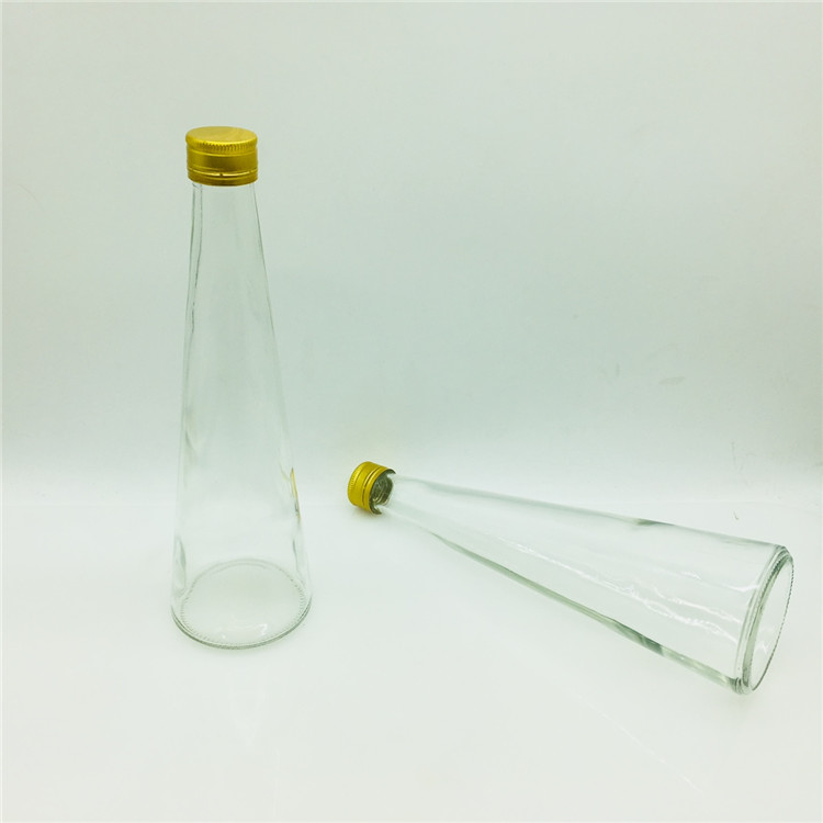 330ml Conical glass bottle for kombucha Carbonated drinks bottle with aluminium lid