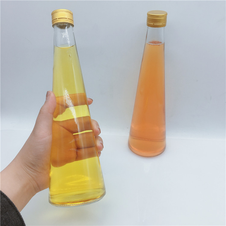 330ml Conical glass bottle for kombucha Carbonated drinks bottle with aluminium lid