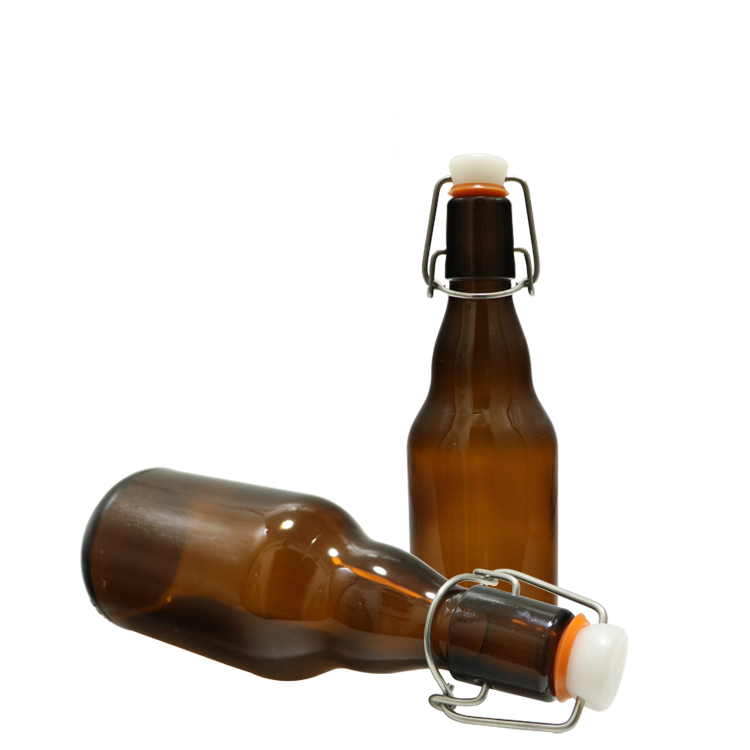 330ml Custom Design Beer Amber Glass Bottle Swing Tops