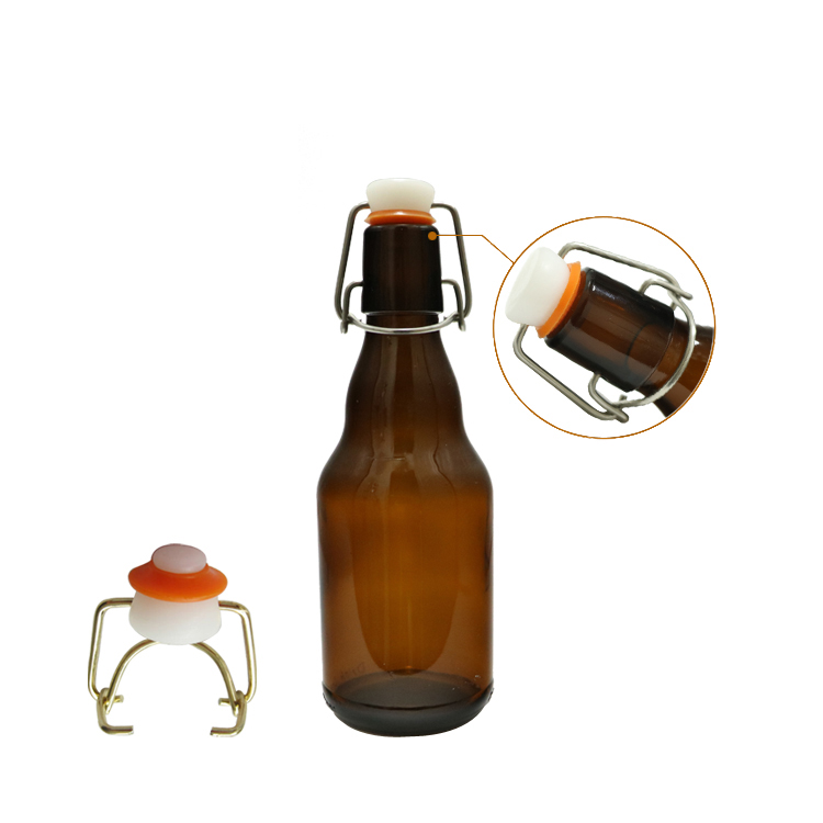 330ml Custom Design Beer Amber Glass Bottle Swing Tops