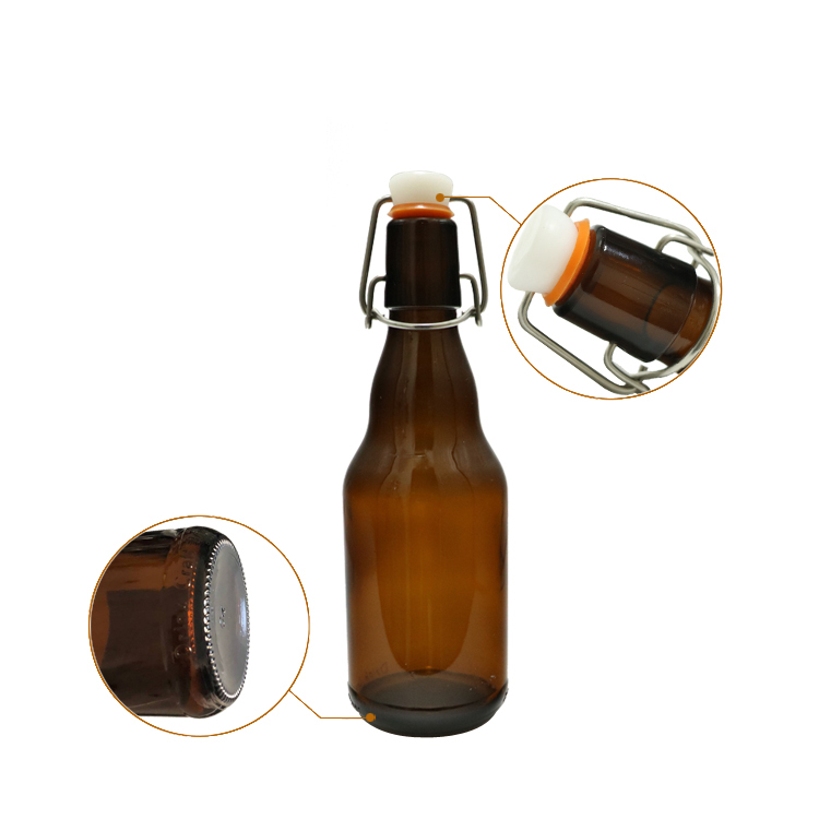 330ml Custom Design Beer Amber Glass Bottle Swing Tops