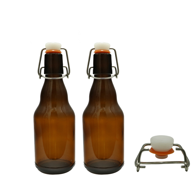 330ml Custom Design Beer Amber Glass Bottle Swing Tops
