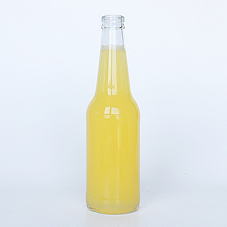 330ml Custom Reusable Clear Ginger Soda Sparkling Water Glass Bottle With Lid