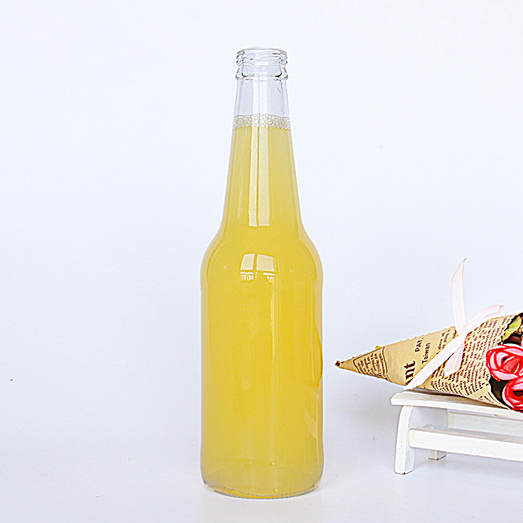 330ml Custom Reusable Clear Ginger Soda Sparkling Water Glass Bottle With Lid