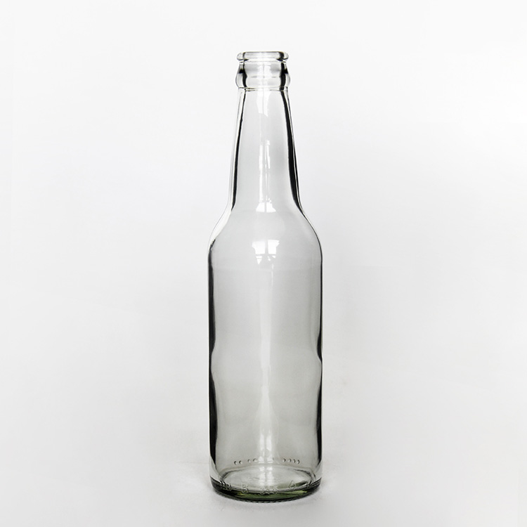 330ml Custom glass bottle for soda vodka packaging with metal crown lid