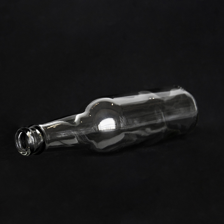 330ml Custom glass bottle for soda vodka packaging with metal crown lid