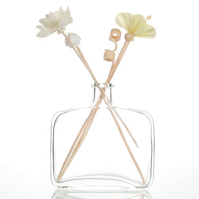 330ml Empty High Transparent Glass Reed Diffuser Bottle With Cork