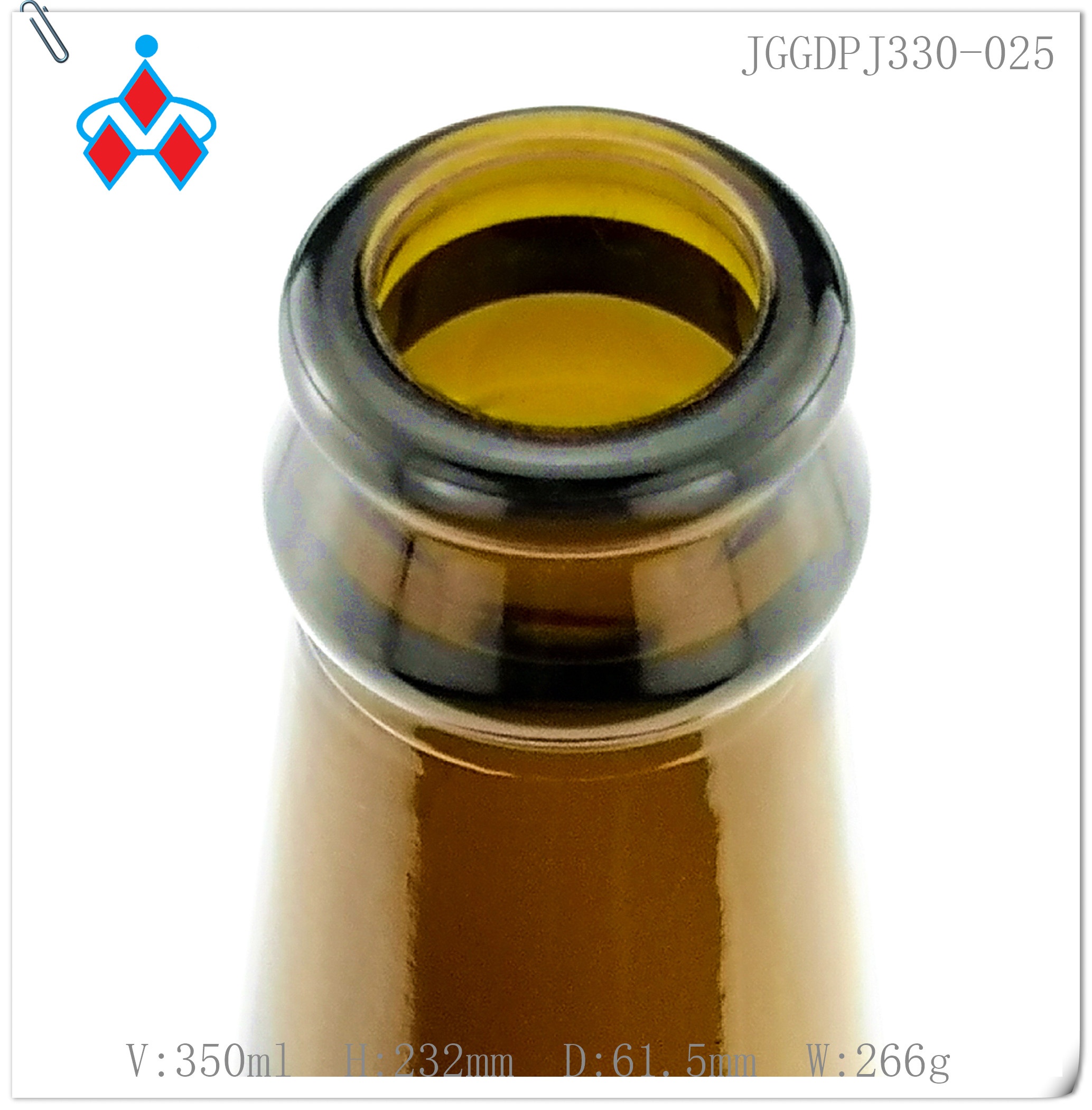 330ml Most popular custom amber beverage glass beer bottle