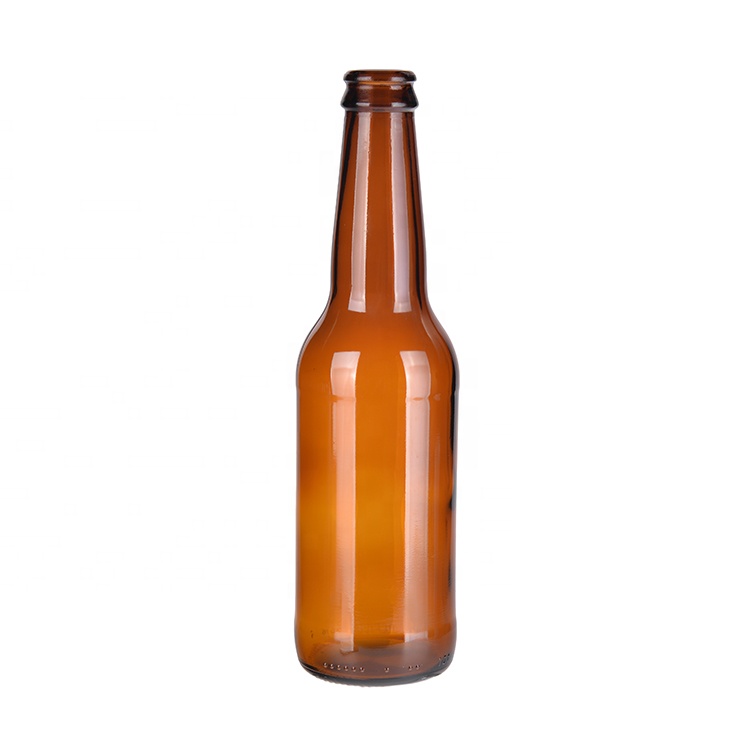330ml amber glass beer bottle with available mold factory price
