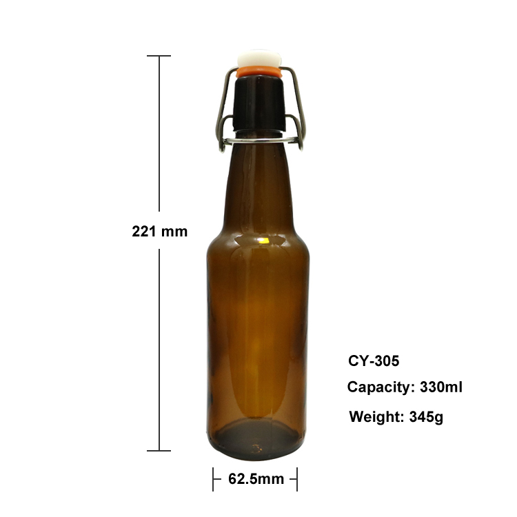 330ml chunky red stopper flip top beer bottle CY-094