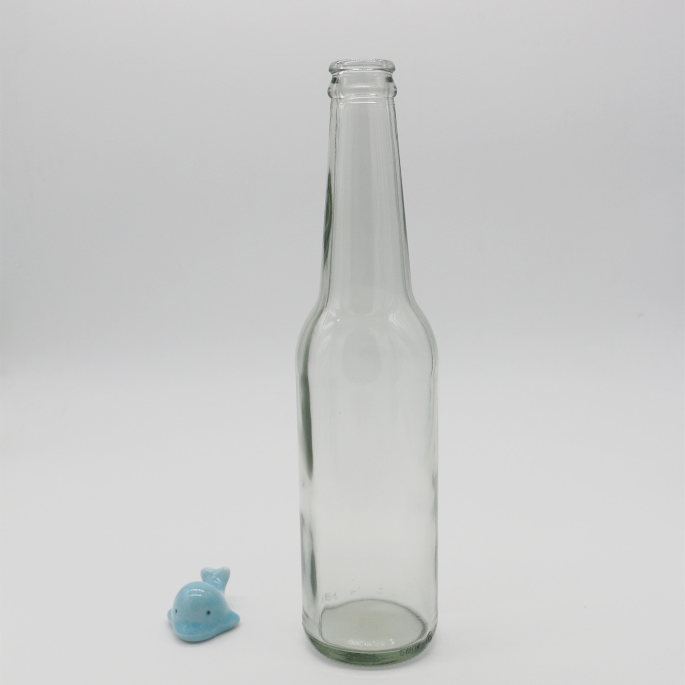 330ml clear round amber glass beer bottle