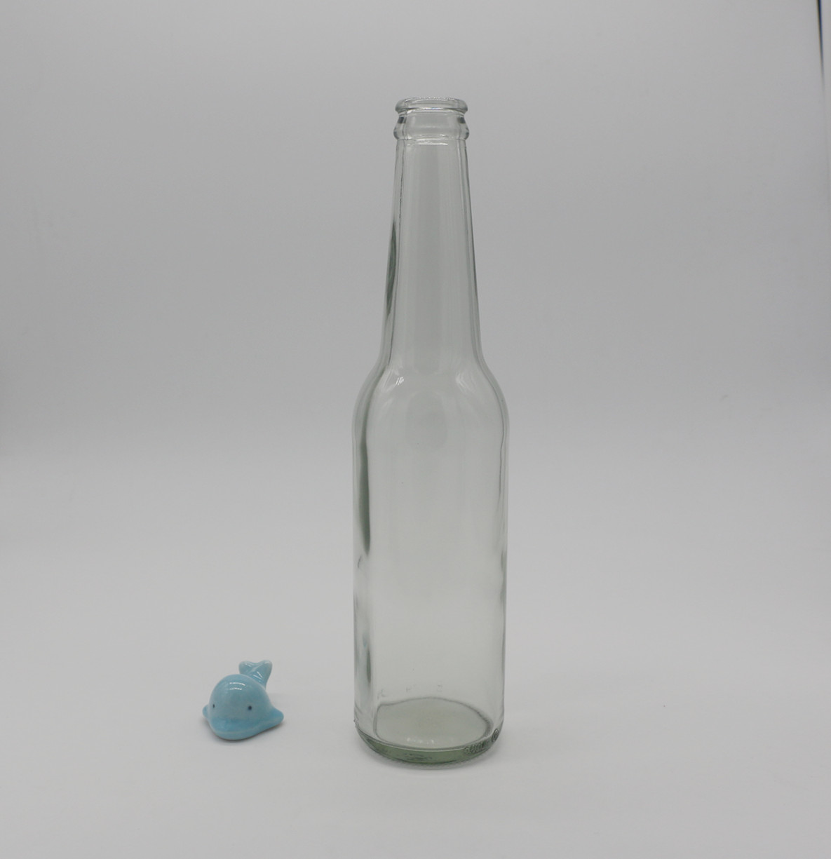 330ml clear round amber glass beer bottle