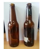 330ml clear round amber glass beer bottle