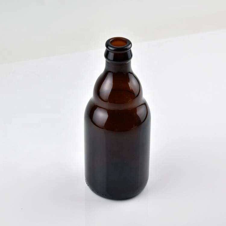 330ml dark amber steinie bottle with easy open crown cap stubby beer bottle