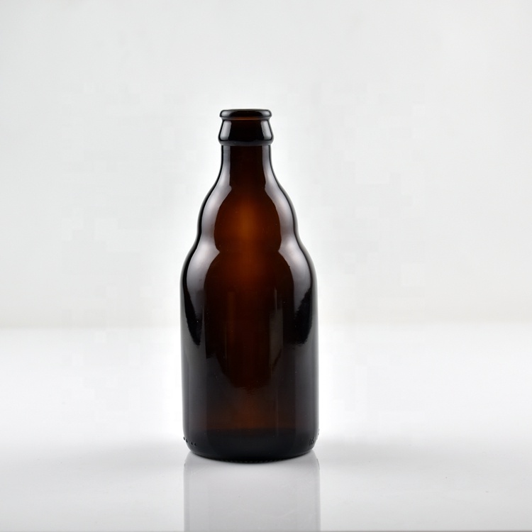 330ml dark amber steinie bottle with easy open crown cap stubby beer bottle