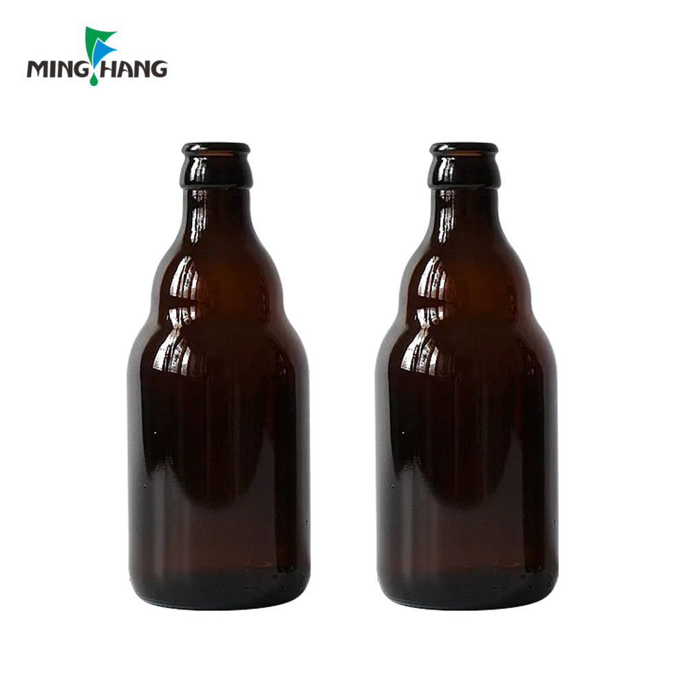 330ml frosted black glass bottle 500ml amber beer glass bottle with metal cap