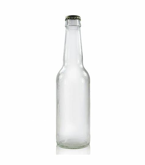 330ml frosted glass beer bottle with crown cap