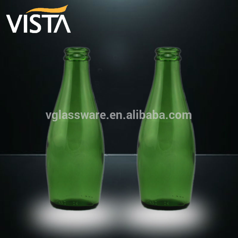 330ml glass beer bottle green with cap