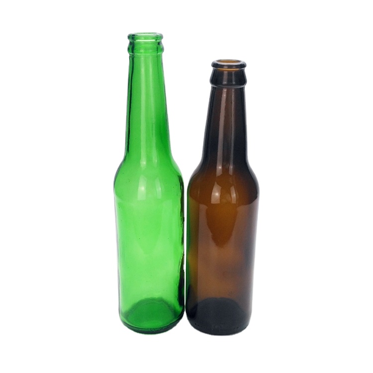 330ml green amber color glass beer bottle wholesale