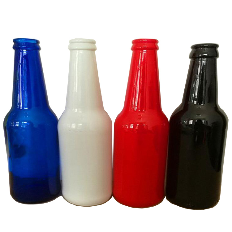 330ml matte painted black glass beer bottles